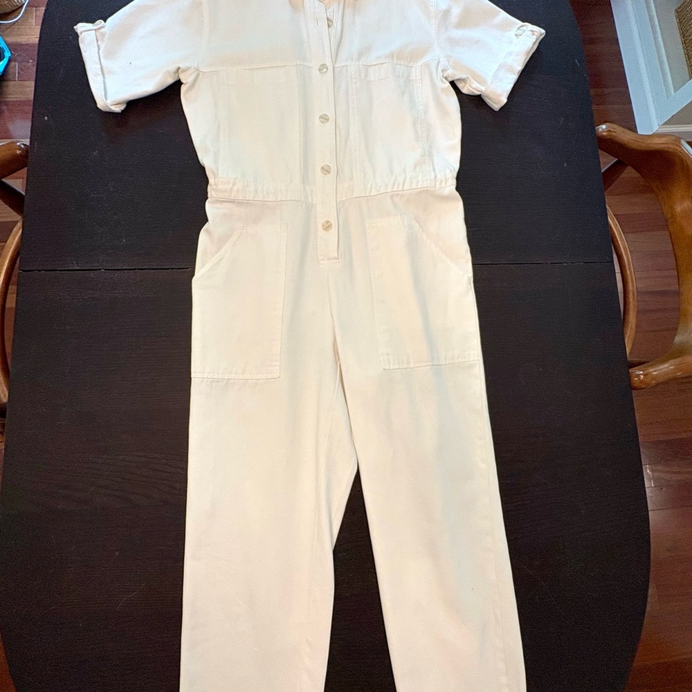 Mod Ref White Cotton Jumpsuit